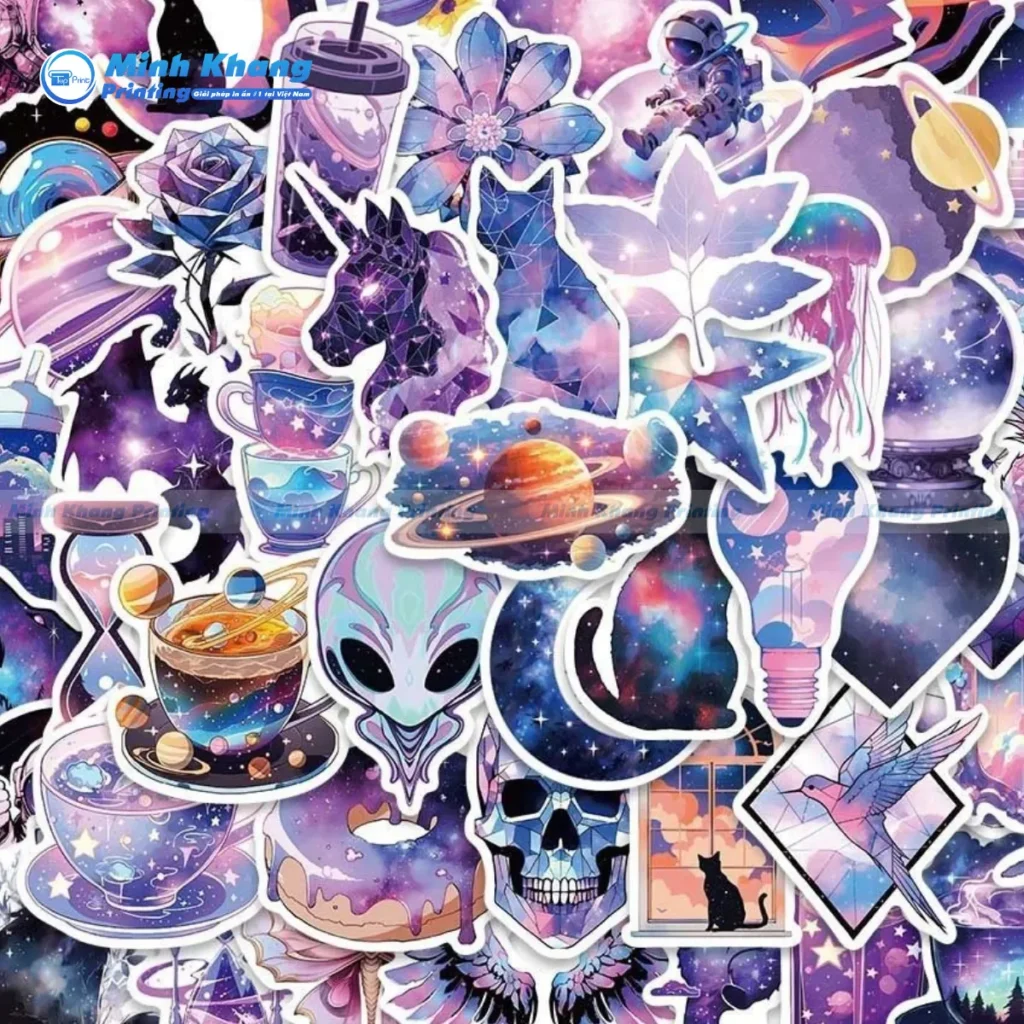 Mẫu sticker galaxy đẹp, đa dạng nhân vật