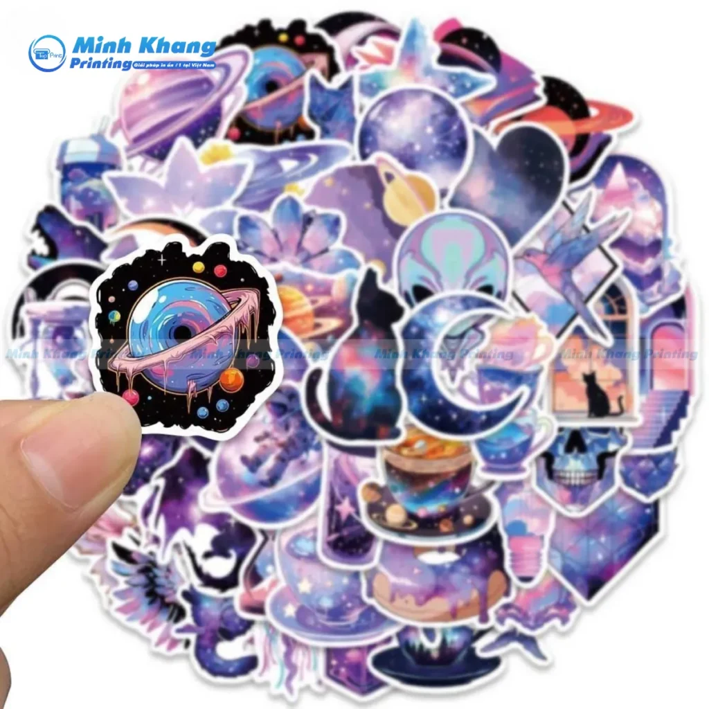 sticker galaxy trang trí sổ tay