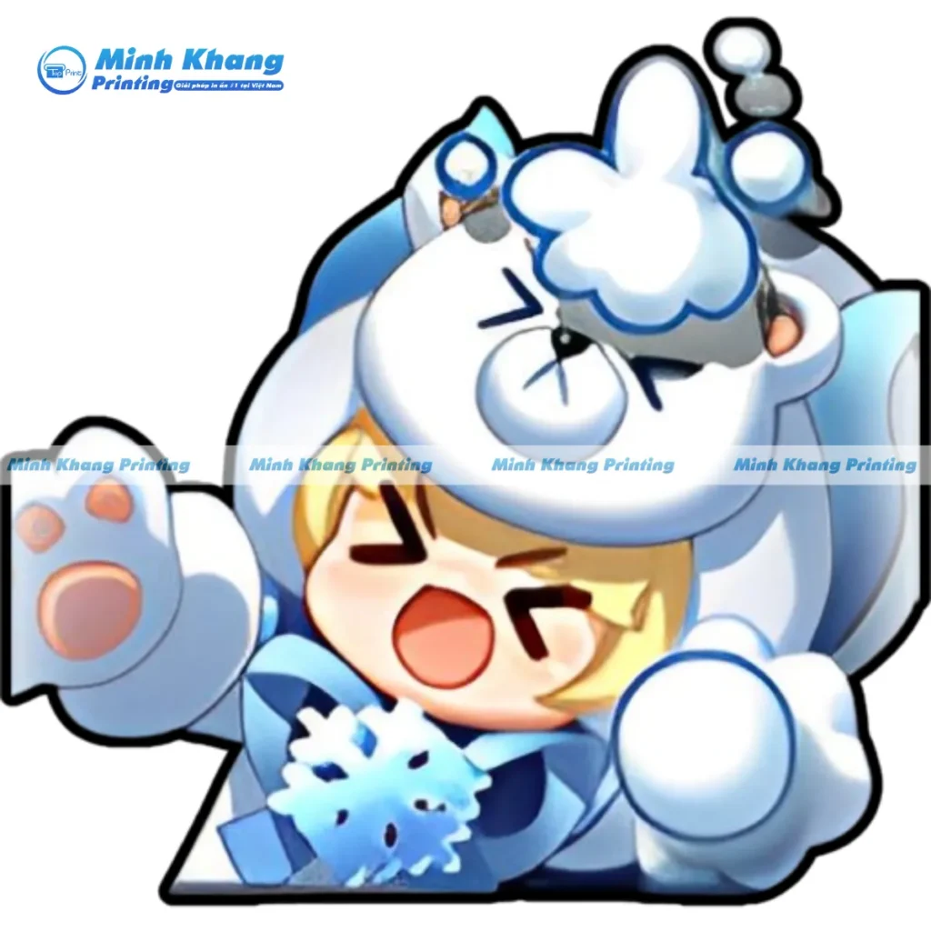 Mẫu sticker alice bé gấu tuyết với biểu cảm đáng yêu