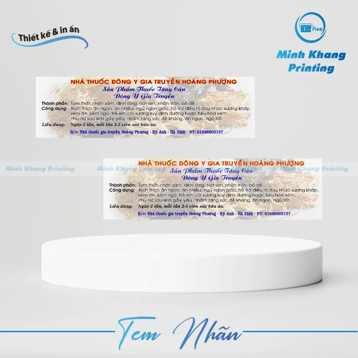 tem nhãn thuốc đông y