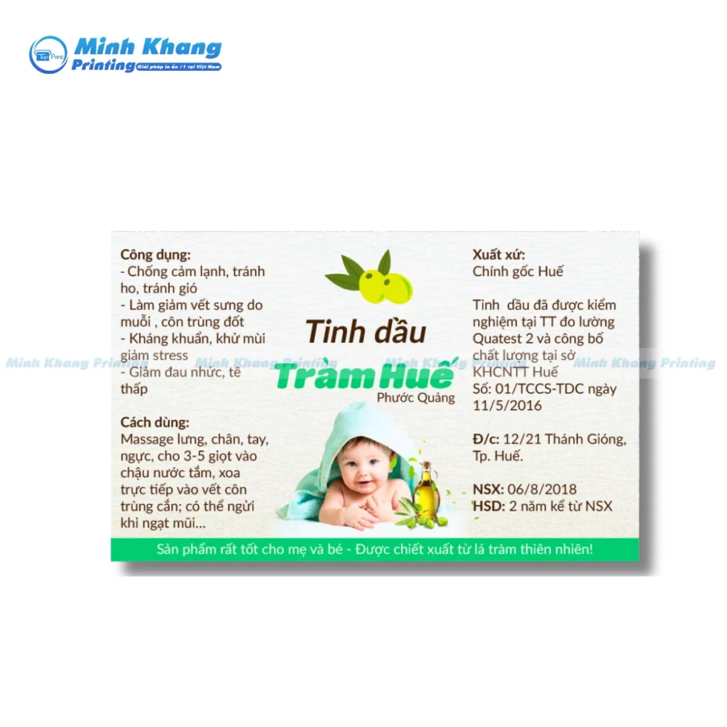 tem nhãn tinh dầu