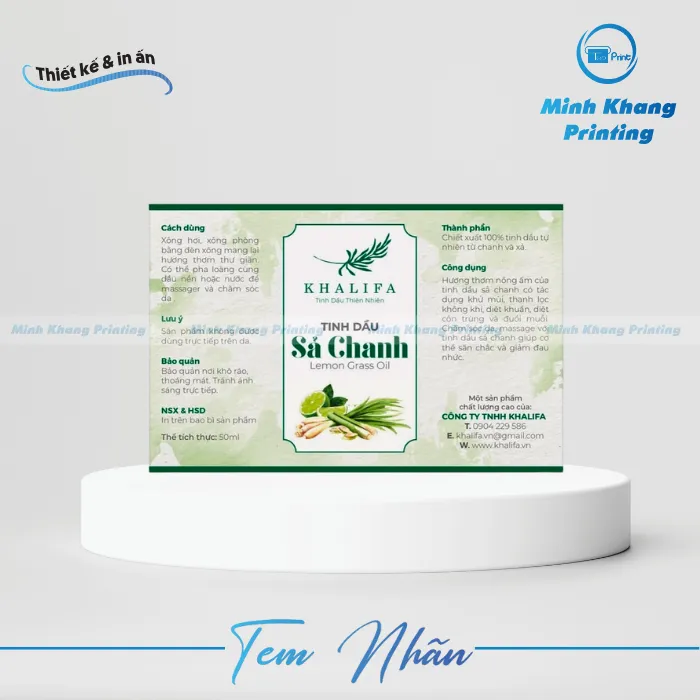 tem nhãn tinh dầu