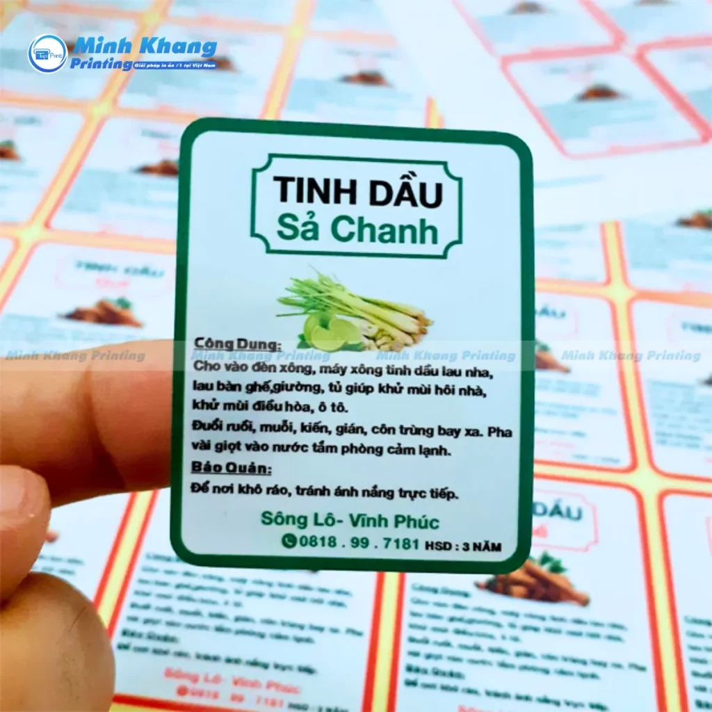 tem nhãn tinh dầu