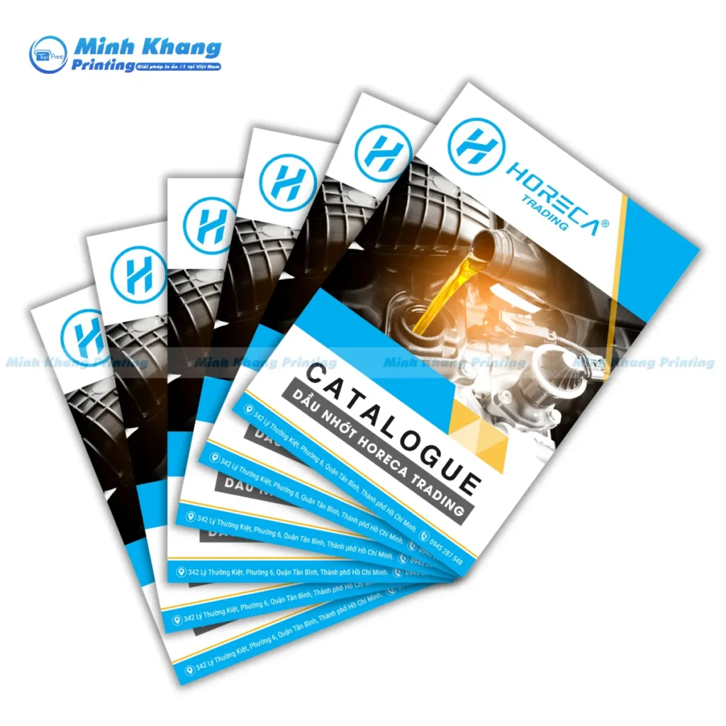 Mẫu catalogue dầu nhớt horeca trading bìa & ruột c300gsm