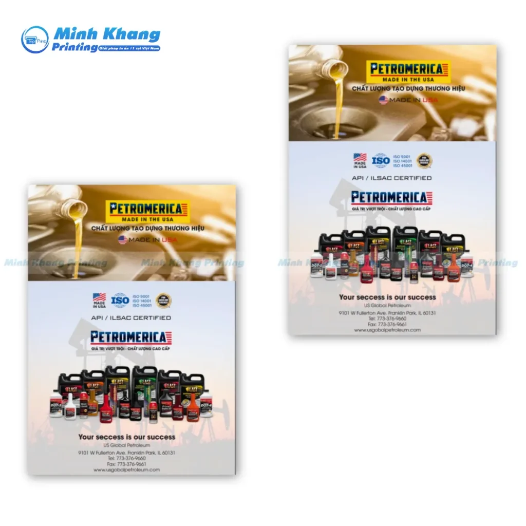 Mẫu catalgoue thương hiệu dầu nhớt Petromerica made in USA