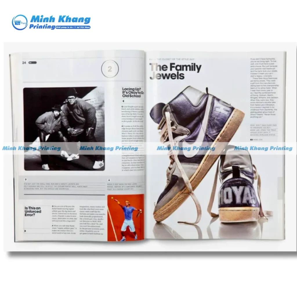 Mẫu catalogue giày theo phong cách báo chí độc đáo