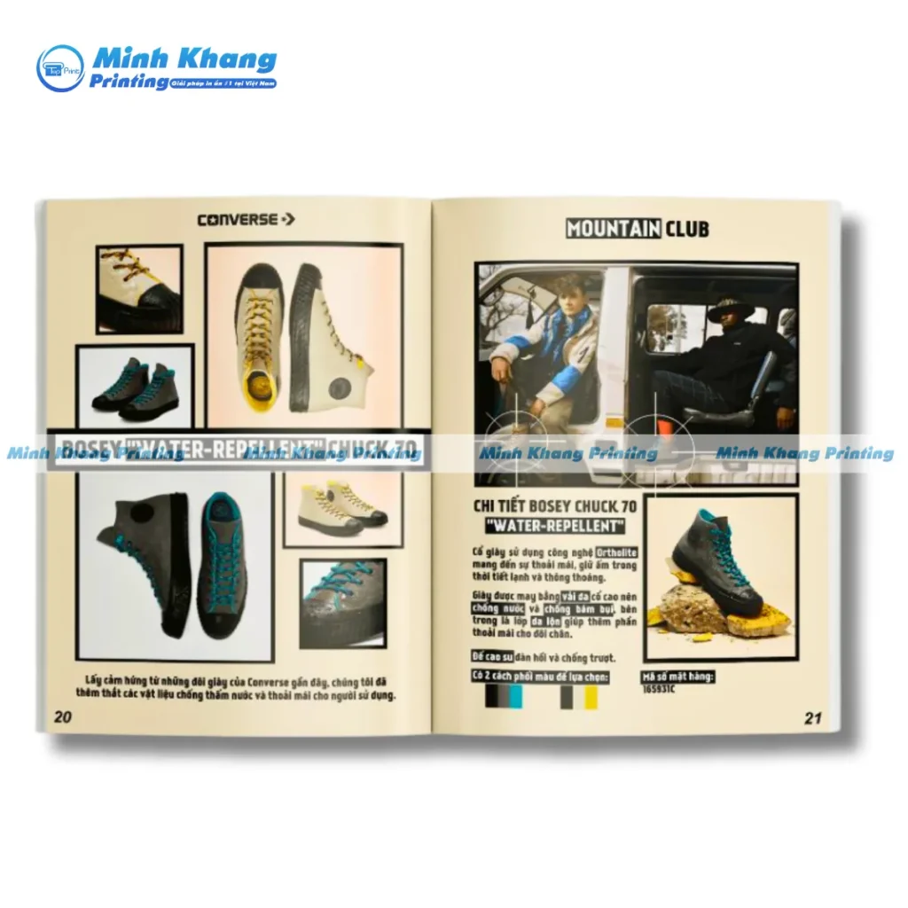 Mẫu catalogue giày được thiết kế theo phong cách cổ điển 