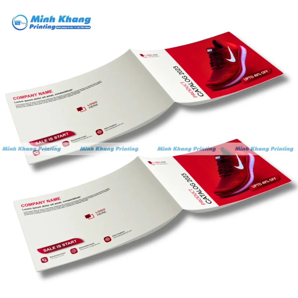 Mẫu catalogue giày 2023 chất liệu giấy couches mịn, bóng 