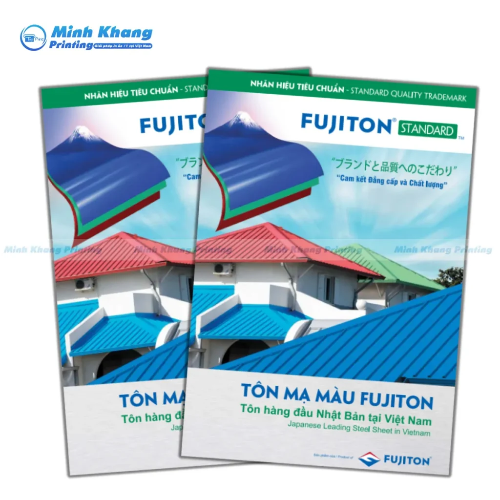 Mẫu catalogue tôn Fujiton chất liệu bìa B300gsm và ruột C250gsm