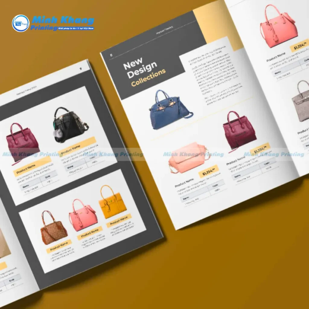 Mẫu catalogue túi xách công sở đẹp in giấy c250gsm