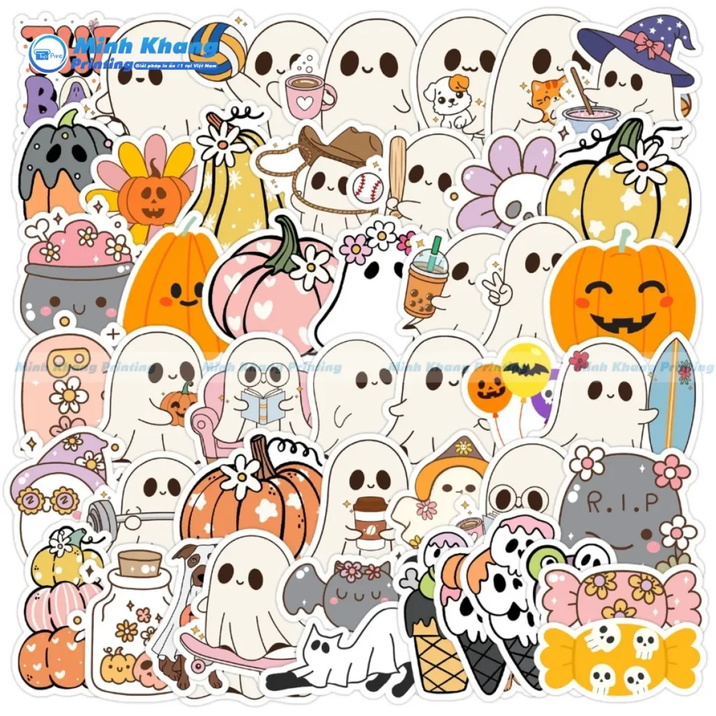 Mẫu sticker Halloween cho trẻ em nét vẻ dễ thương