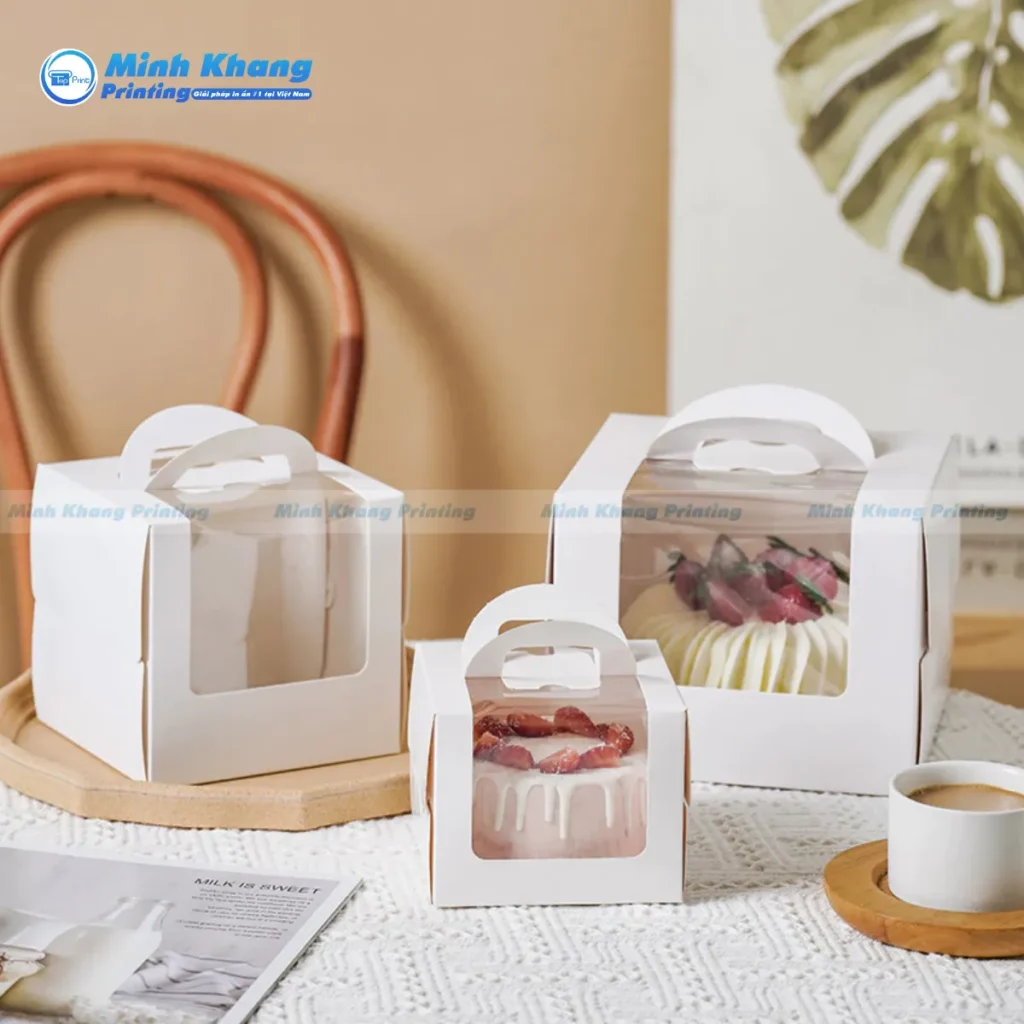 Hộp Giấy Đựng Bánh Kem Là Gì? Ưu Điểm & Ứng Dụng Trong Tiệm Bánh