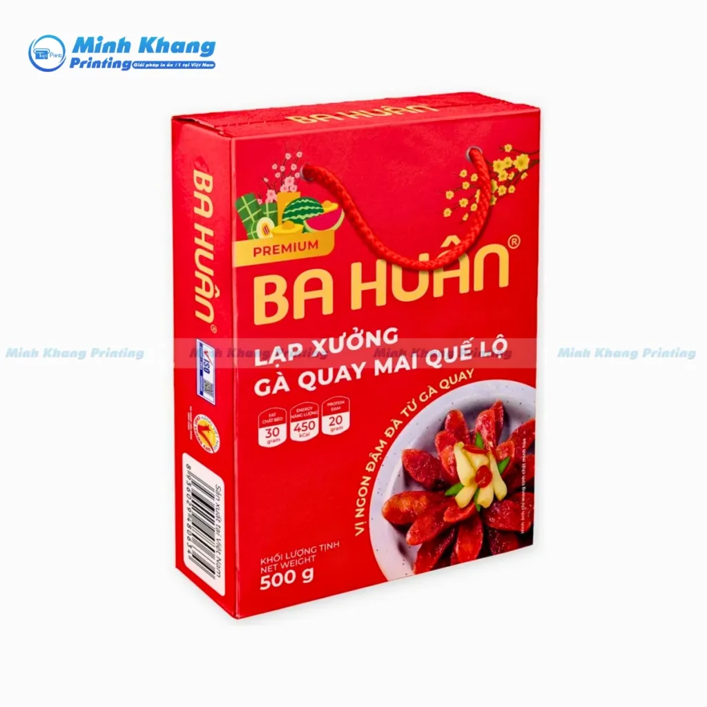 Mẫu hộp lạp xưởng cao cấp khối lượng 500g có quai cầm tiện lợi