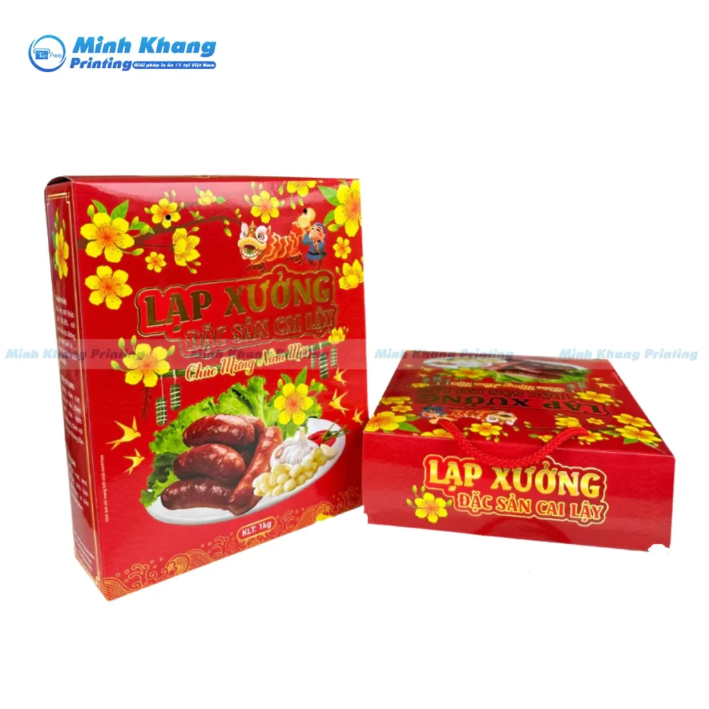 hộp giấy đựng lạp xưởng an toàn thực phẩm 30 x 22 x 10 cm