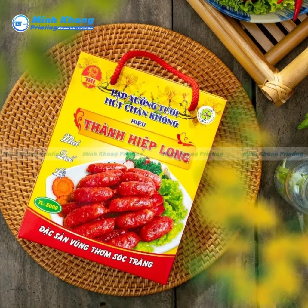 Quy Cách In Hộp Giấy Đựng Lạp Xưởng Chi Tiết & Chuyên Nghiệp