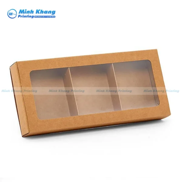Mẫu hộp giấy trơn đựng bánh kẹo được phân ngăn khoa học
