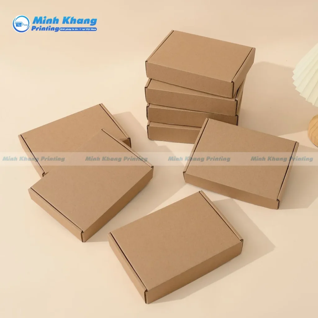 Mẫu hộp giấy kraft trơn nâu, dễ dùng trong nhiều ngành nghề