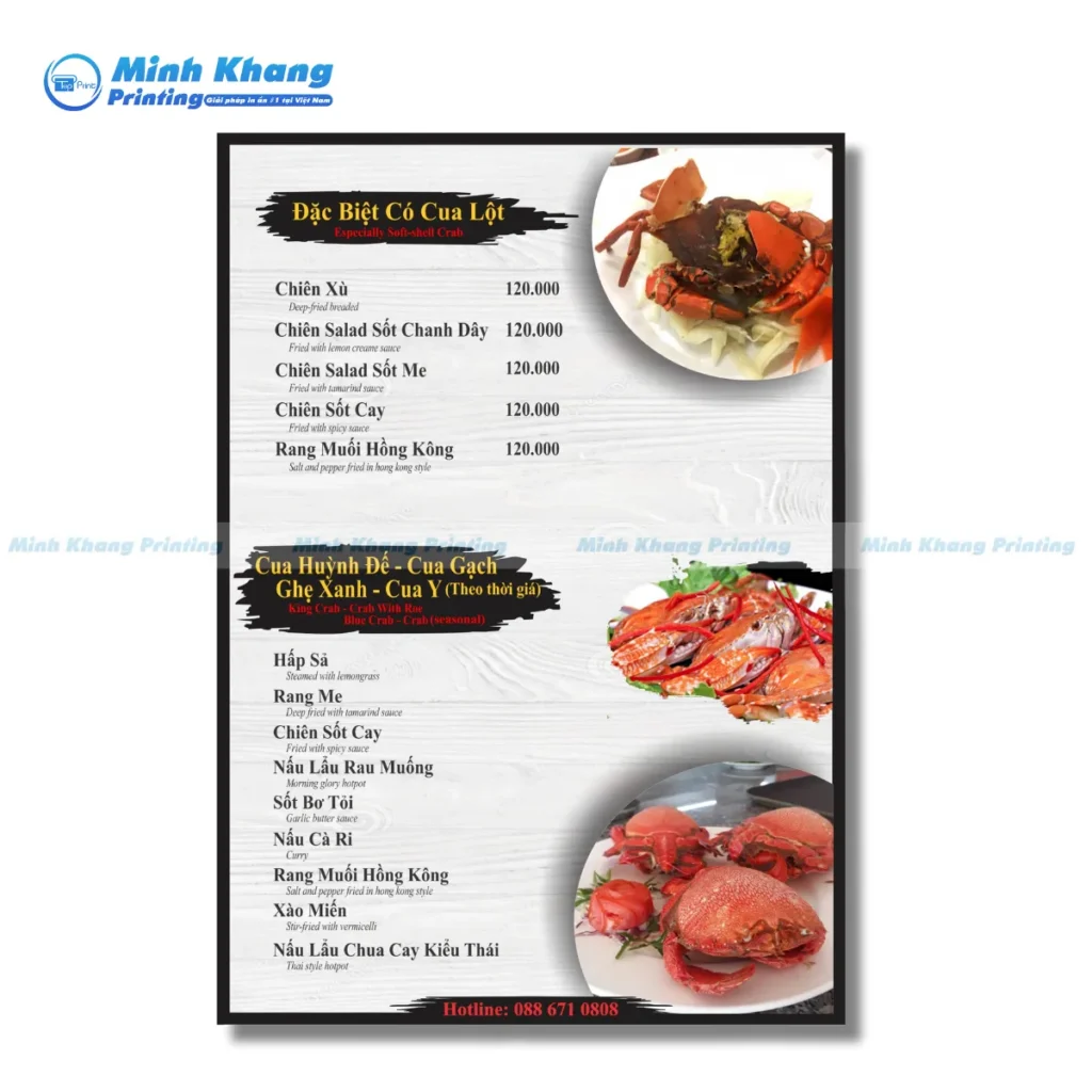 Bí Quyết Thiết Kế Menu Hải Sản Đẹp & Thu Hút