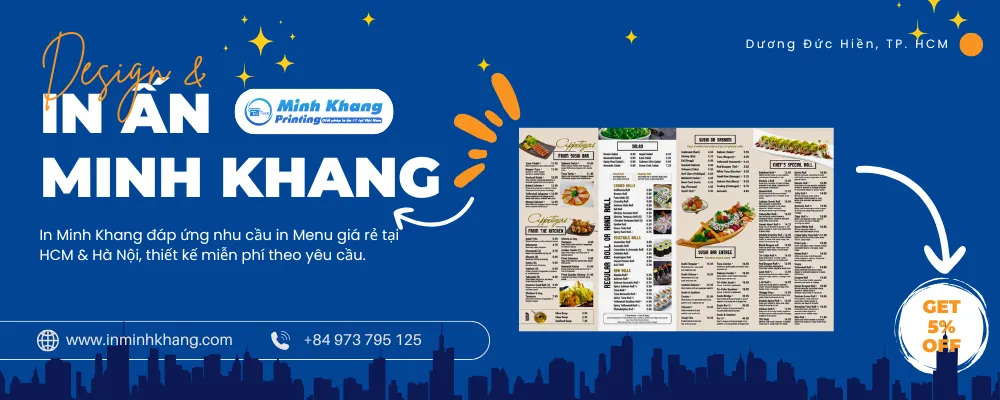 mẫu menu quán nhật bản