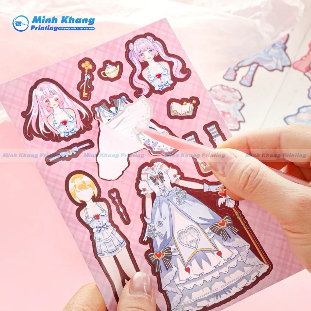 Mẫu sticker búp bê thời trang dành cho bé gái
