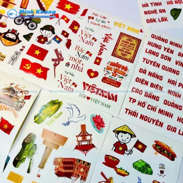 Mẫu sticker cờ việt nam decal chống thấm nước
