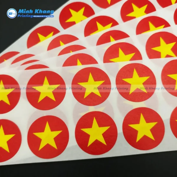 Mẫu sticker cờ Việt Nam đẹp hình tròn