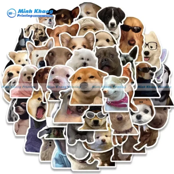 Mẫu sticker hài hước chó shiba cười mỉm
