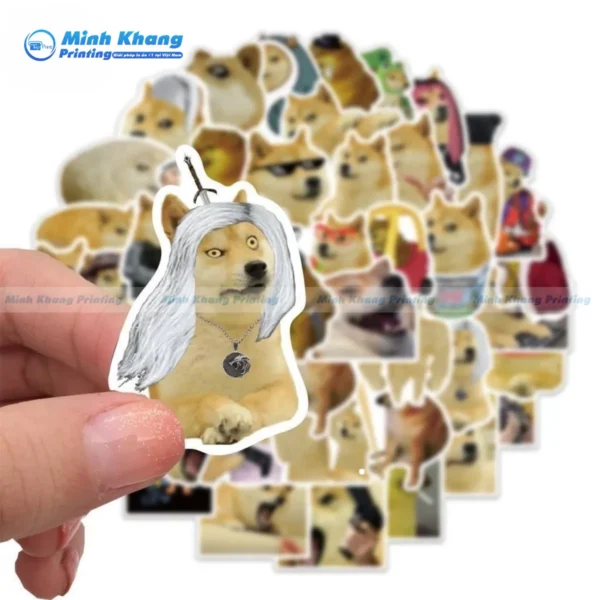 Mẫu sticker chó con buồn cười có biểu cảm đa dạng