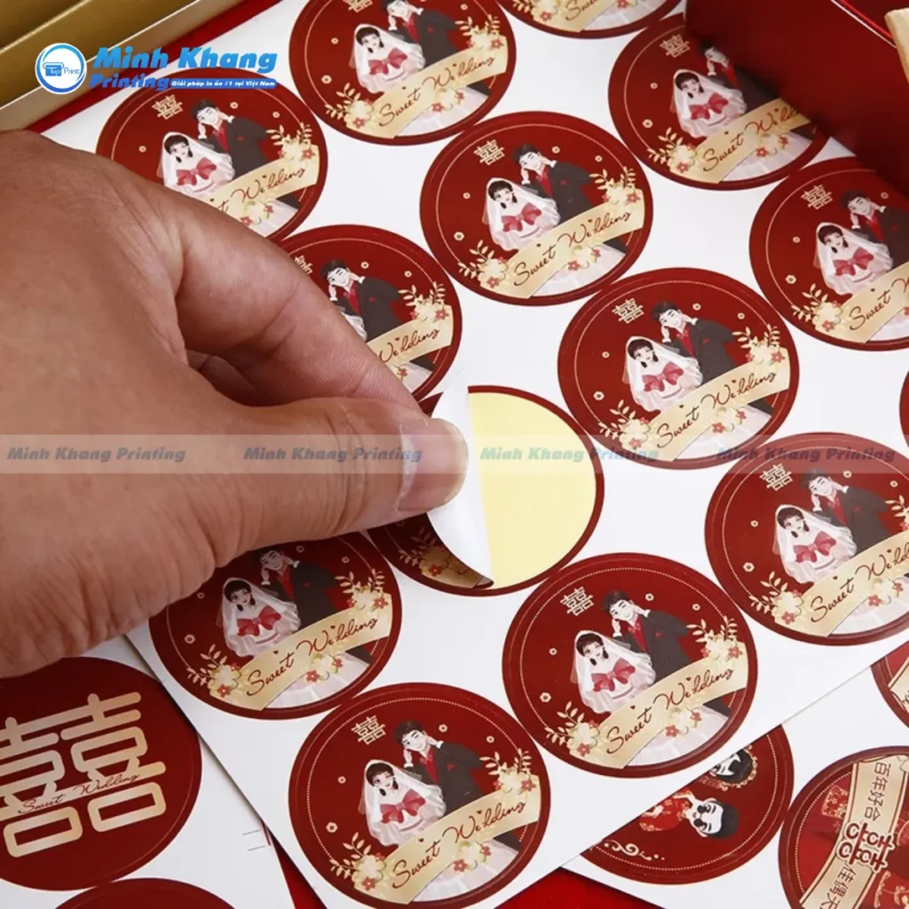 Mẫu sticker đám cưới hình cô dâu chú rể