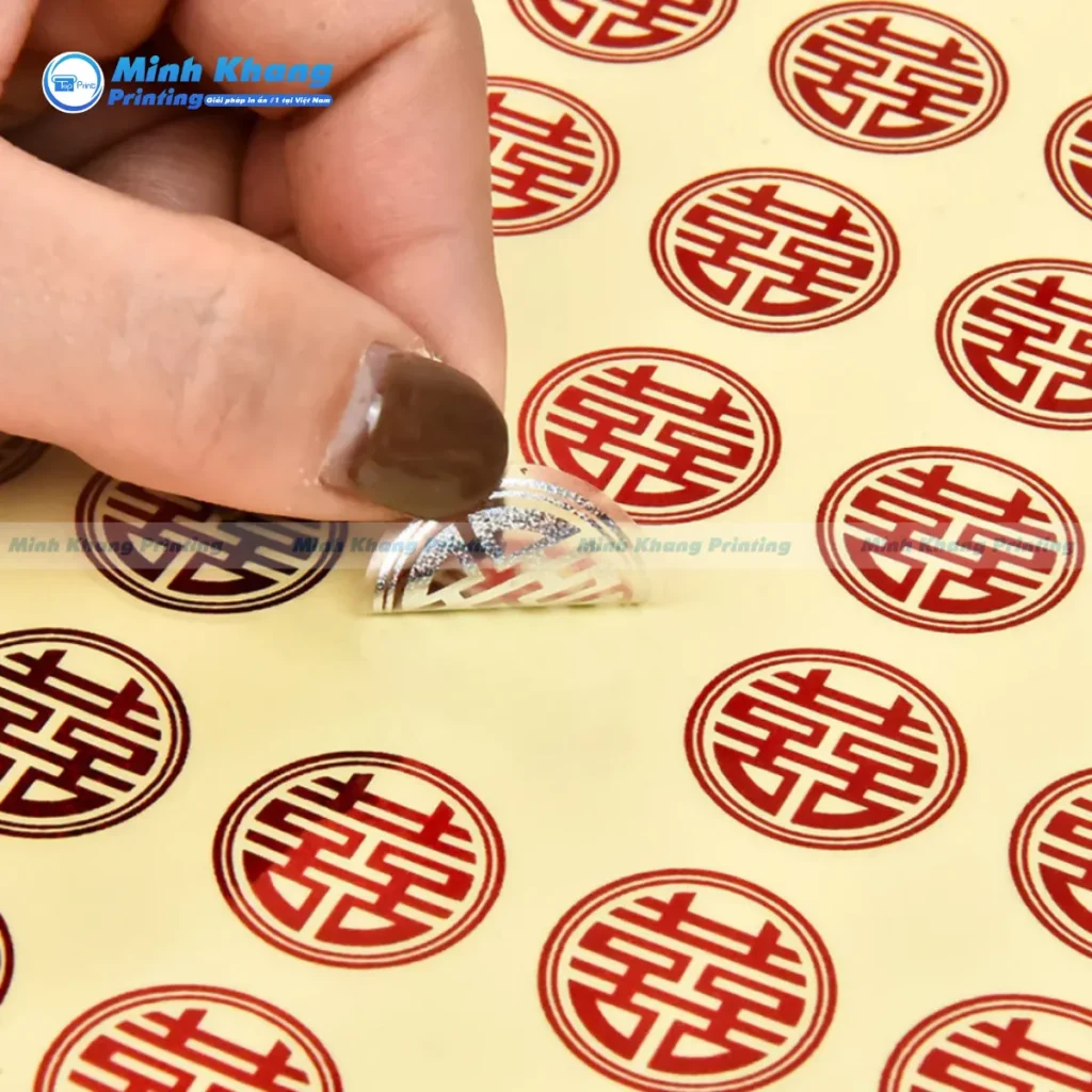 Mẫu sticker đám cưới dán quà in số lượng ít