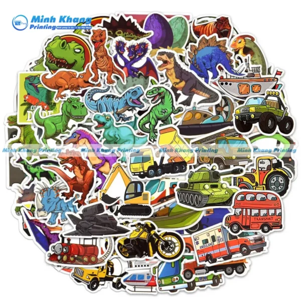 Mẫu sticker khủng long 3d cho bé trai