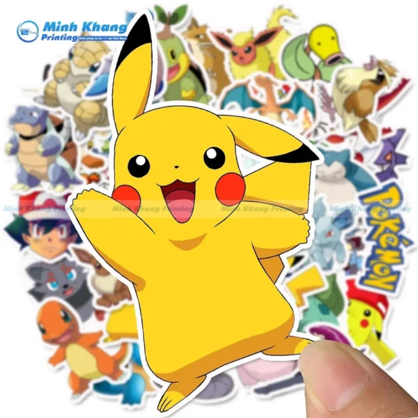 Mẫu nhãn dán pokemon pikachu nhân vật được yêu thích nhất trong series