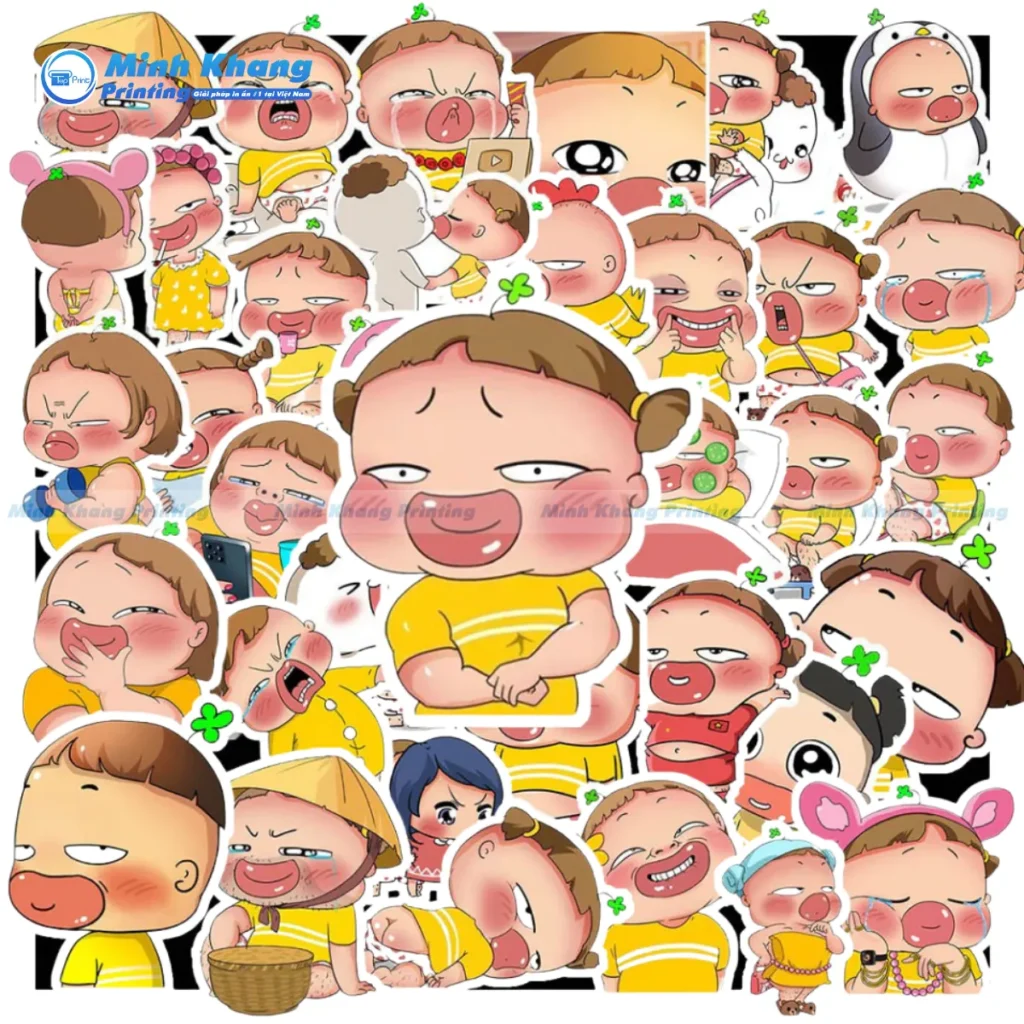 Mẫu sticker Quỳnh Aka được in trên chất liệu decal nhựa cao cấp