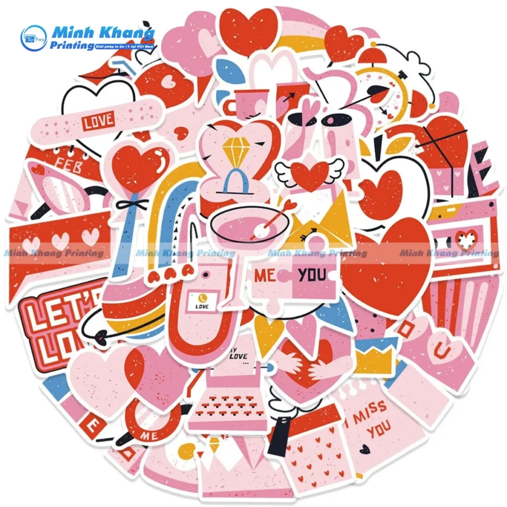 Quy Cách In Sticker Tình Yêu – Tinh Tế Từ Chất Liệu Đến Thành Phẩm