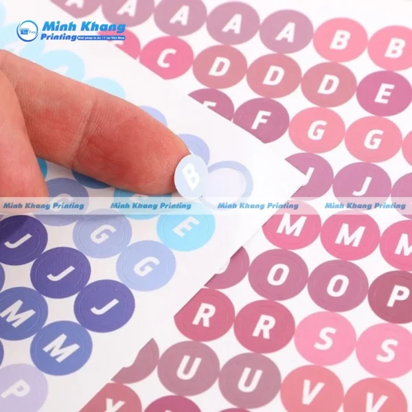 Mẫu sticker chữ cái dạng dùng để trang trí