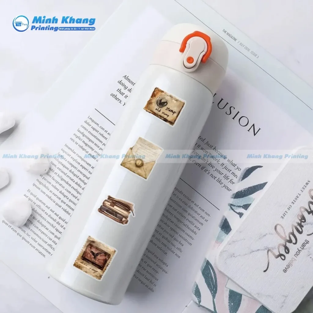 Mẫu vintage sticker dán bình nước