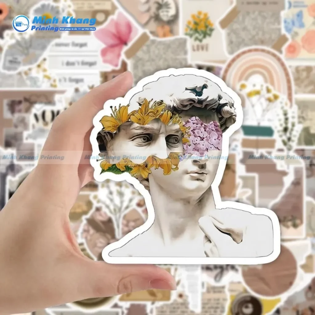 Mẫu sticker cổ điển tượng thần Hy Lạp 