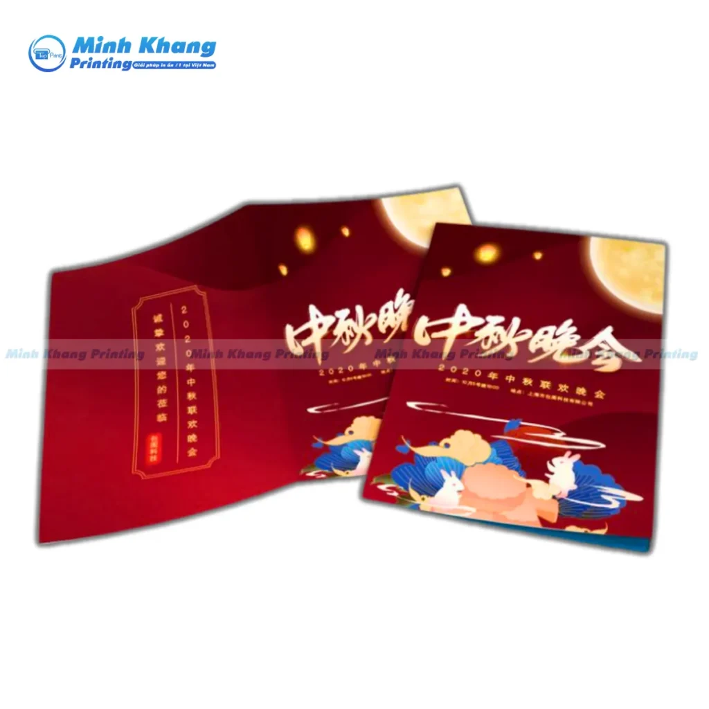 Mẫu catalogue bánh trung thu tiếng trung với thiết kế đơn giản