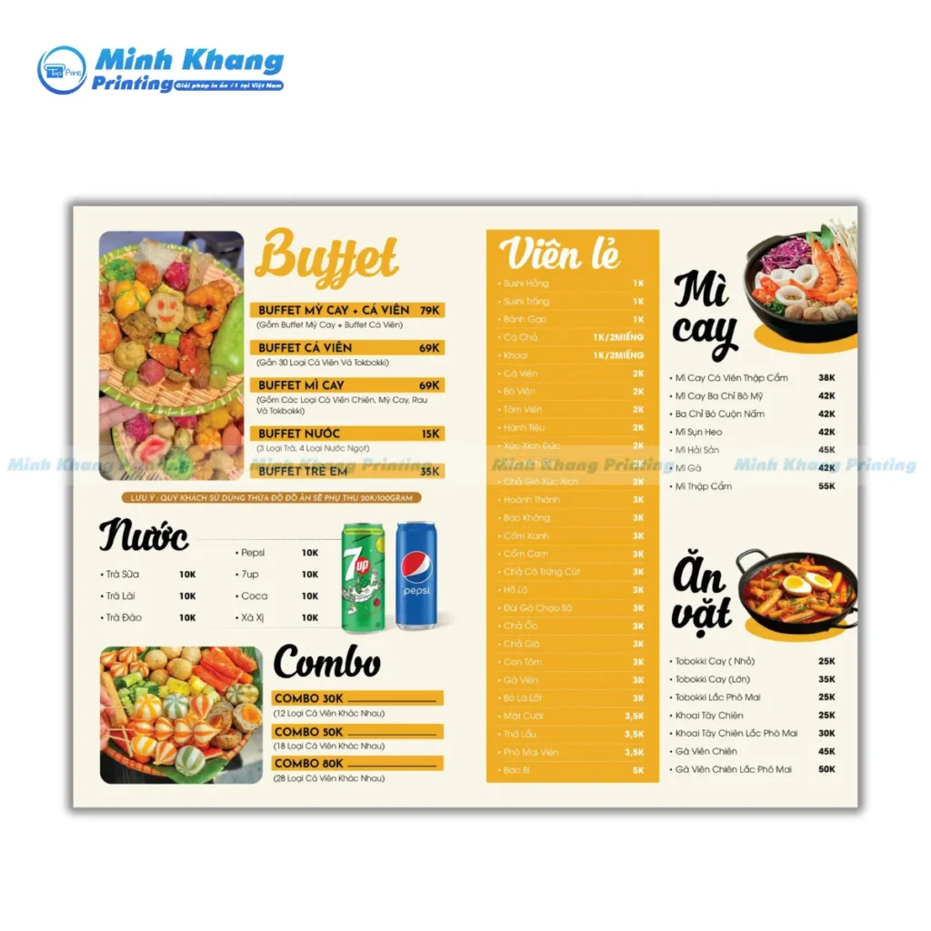 mẫu menu cá viên chiên