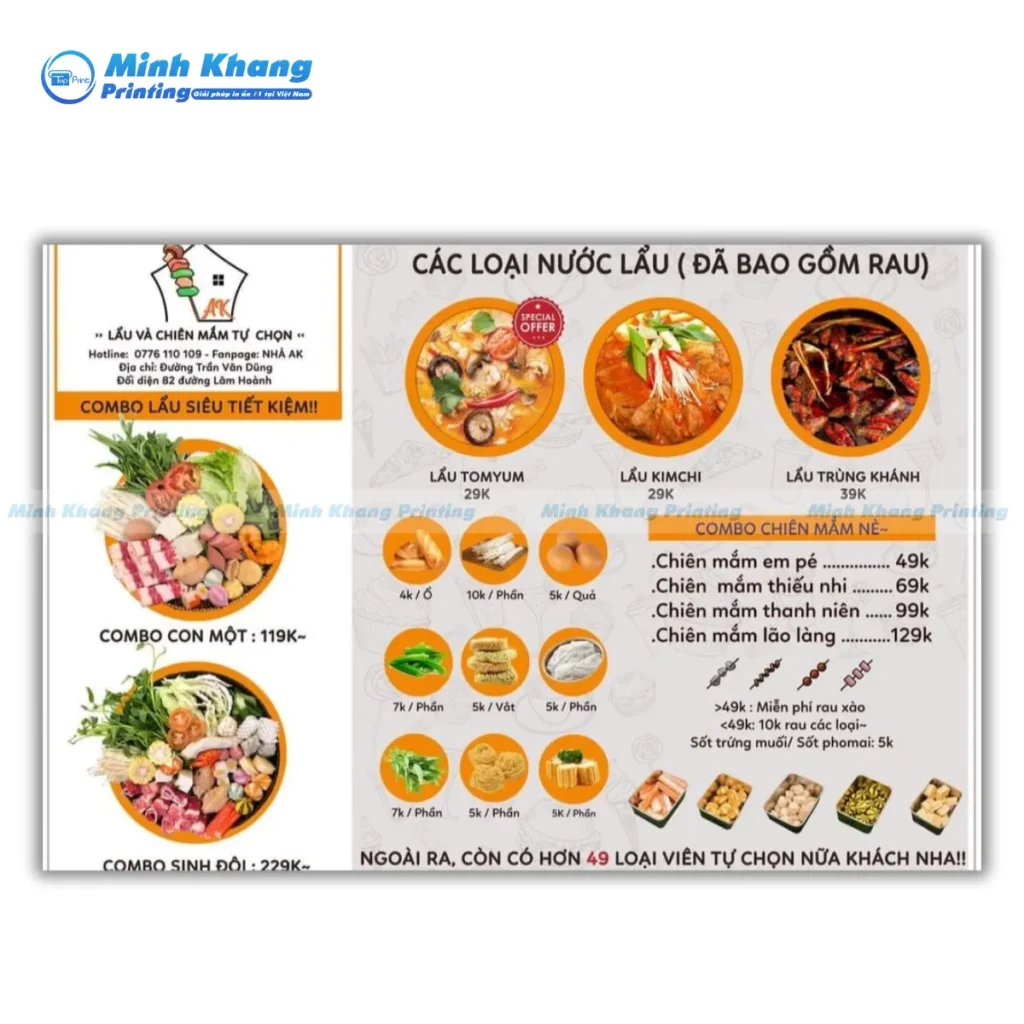 Quy Cách In Menu Cá Viên Chiên Phổ Biến, Chất Lượng