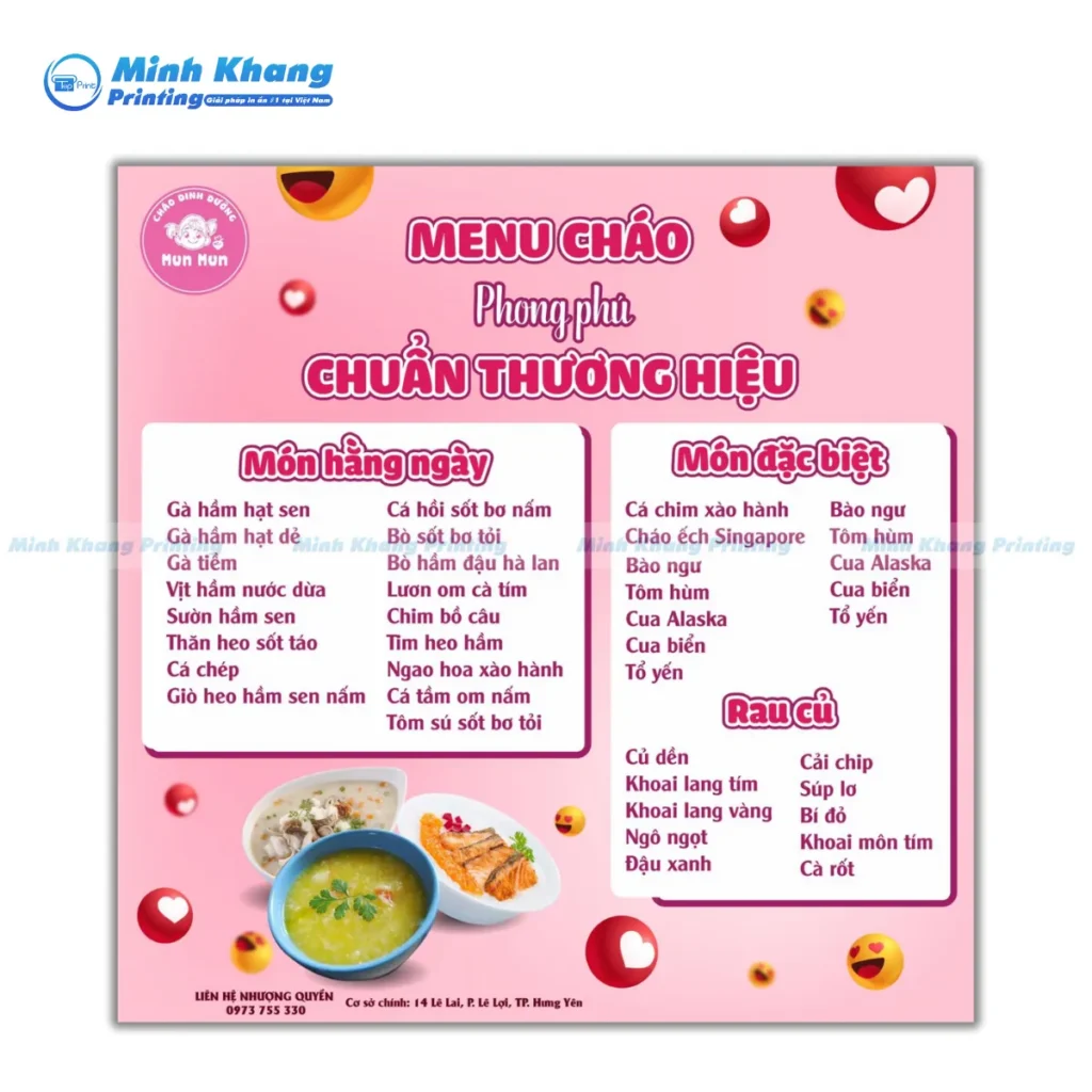 Các Nguyên Tắc Vàng Khi Thiết Kế Menu Cháo Dinh Dưỡng