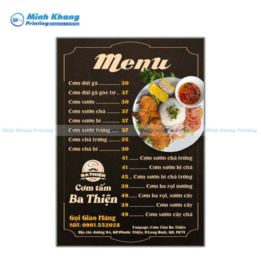 Tìm Hiểu Cơ Bản Về Vai Trò Của Menu Quán Cơm Tấm