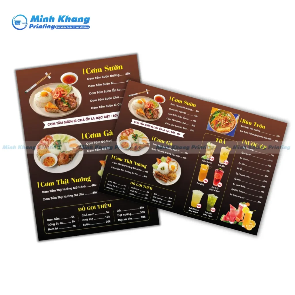 Mẹo Thiết Kế Menu Quán Cơm Tấm Hiệu Quả