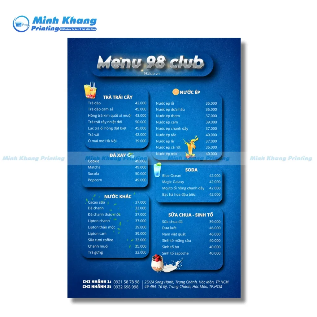 Bí Quyết Thiết Kế Menu Quán Bida