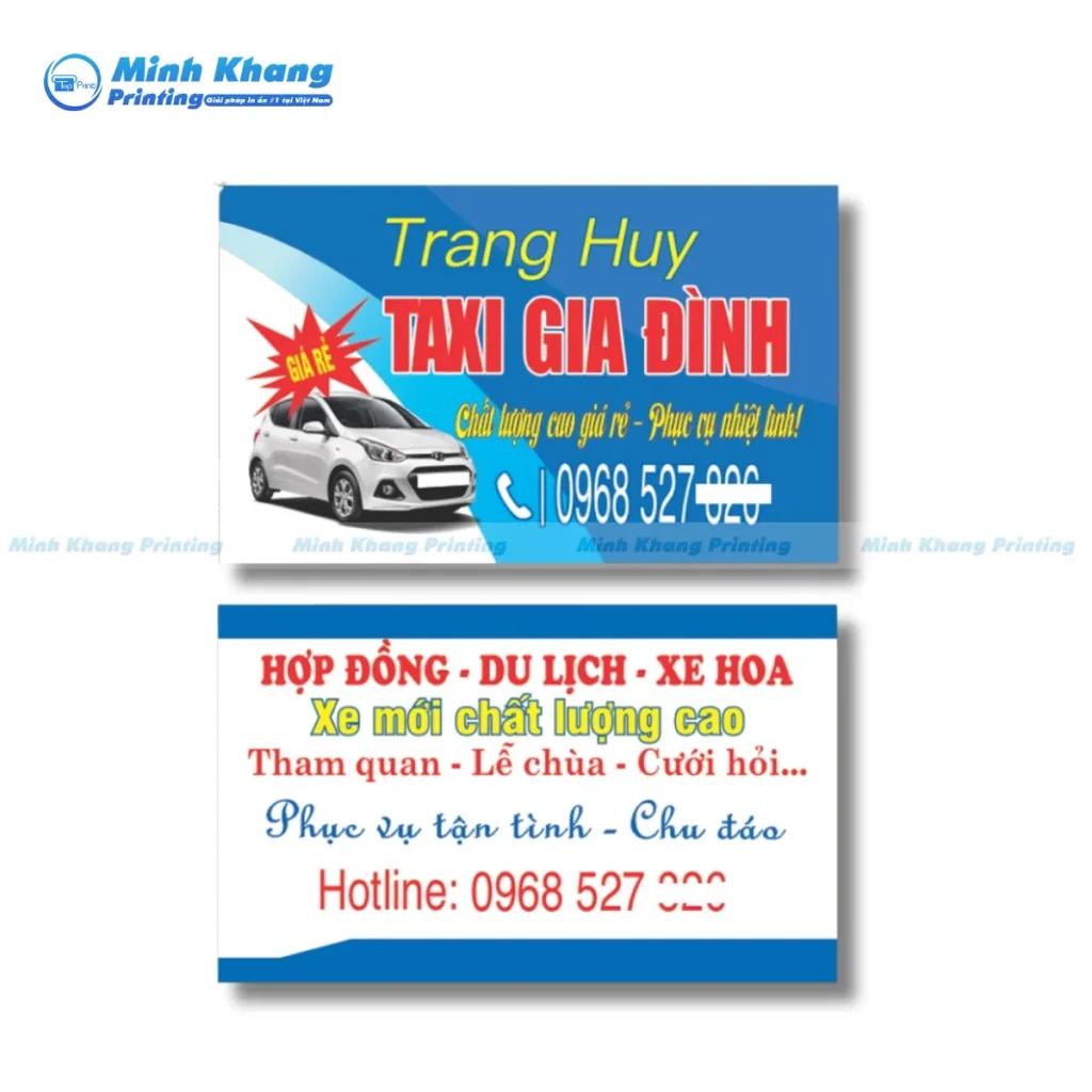 Mẫu name card taxi gia đình in offset giá rẻ