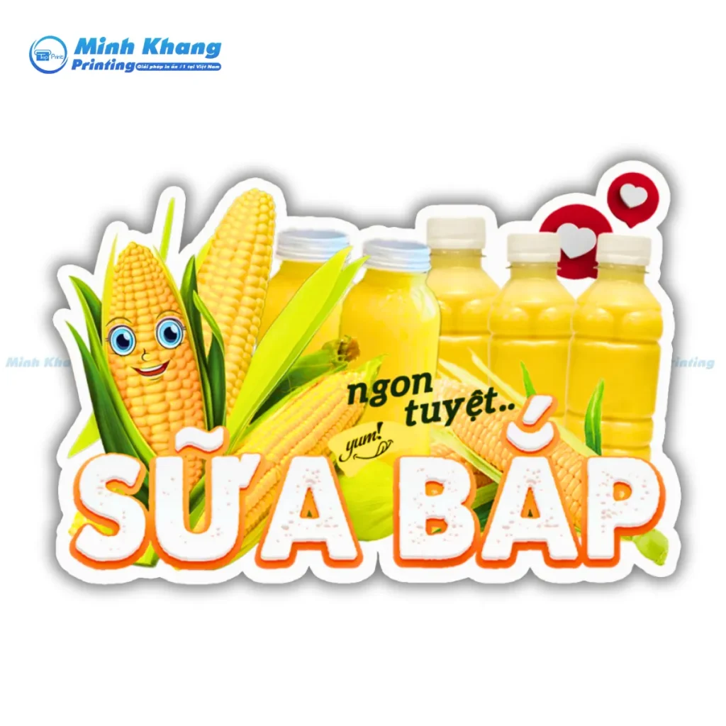 Mẫu tem nhãn sữa bắp đẹp sáng tạo, độc đáo