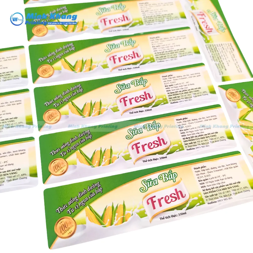 Các Quy Cách Chất Liệu & Kỹ Thuật In Tem Nhãn Sữa Bắp