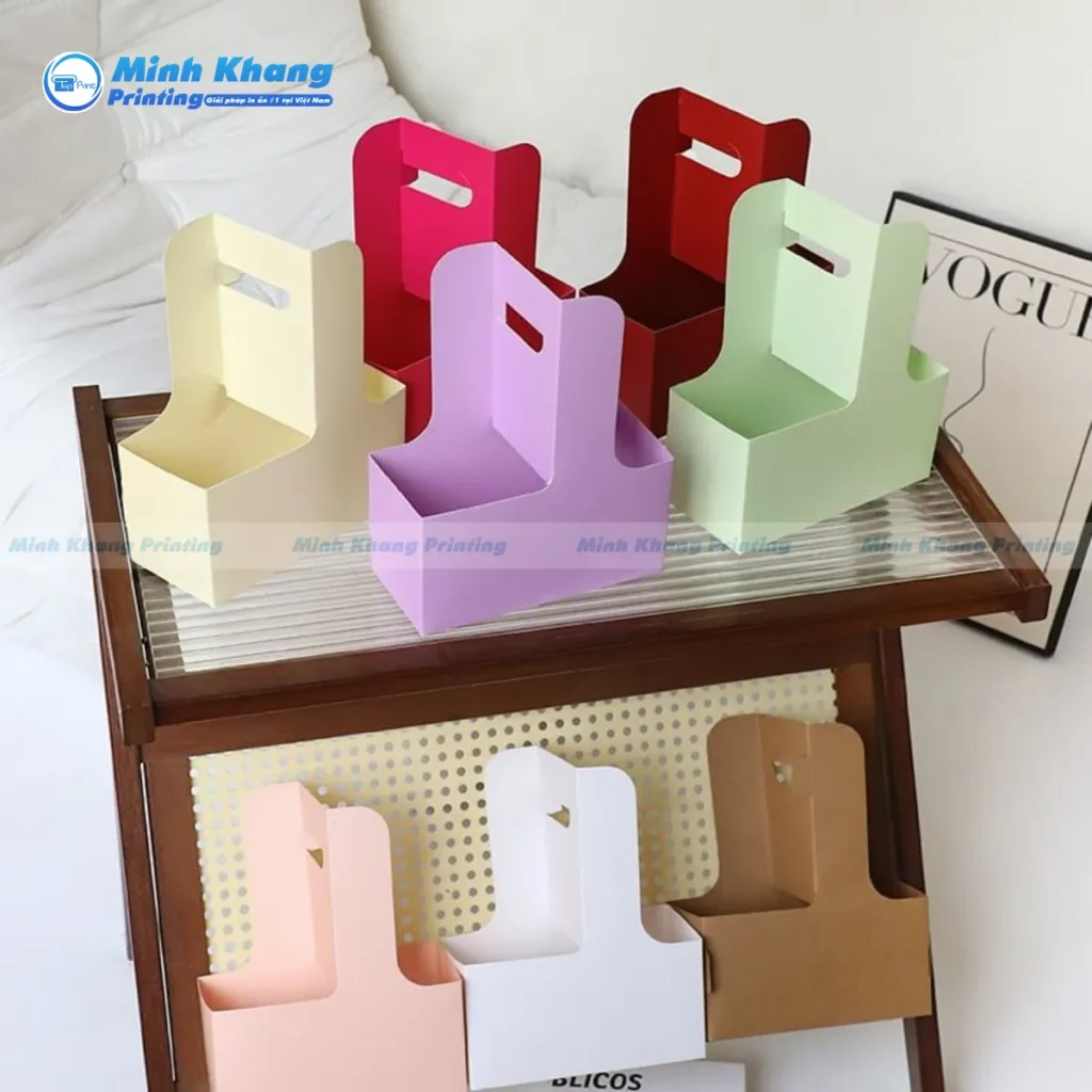 Mẫu thiết kế túi giấy 2 ngăn nhỏ, đa dạng các màu