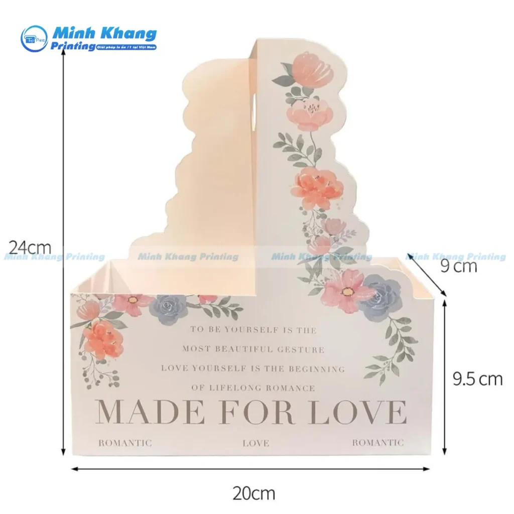 Mẫu túi giấy 2 ngăn có thiết kế lạ mắt kích thước 24 x 20 x 9 cm