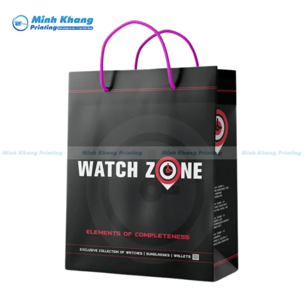 Mẫu túi giấy đựng đồng hồ cao cấp Watch Zone